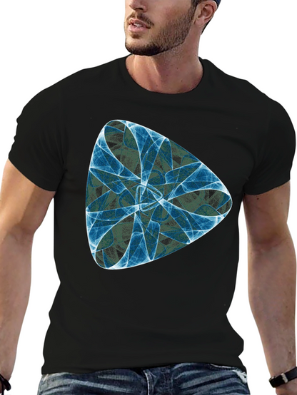 Abstract Fractal Design Black T-Shirt