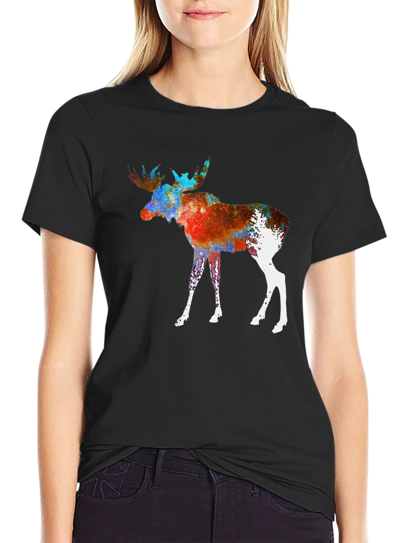 Cosmic Moose Graphic Tee - Black