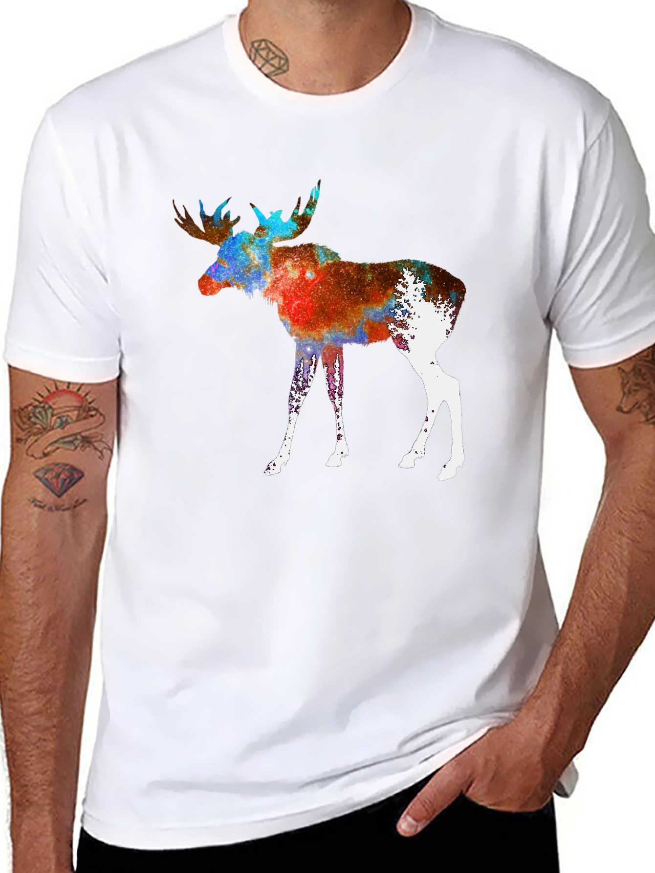 Cosmic Moose Graphic Tee - Black
