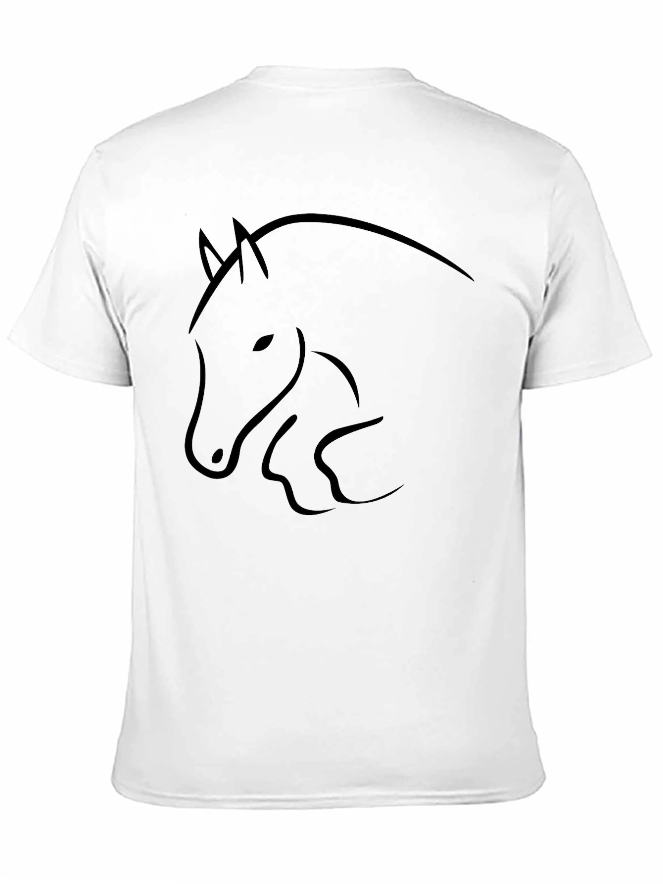 Minimalist Horse Graphic Black T-Shirt