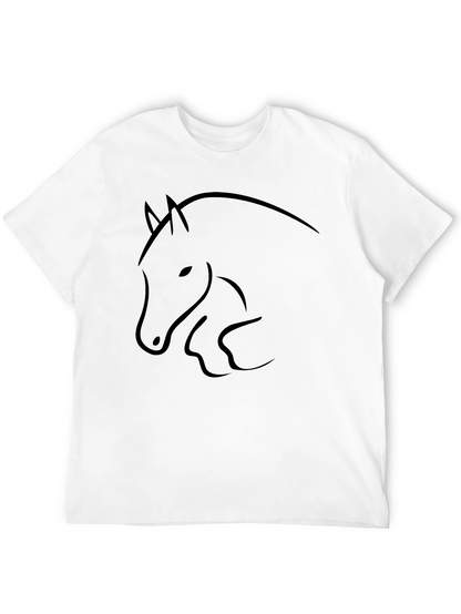 Minimalist Horse Graphic Black T-Shirt