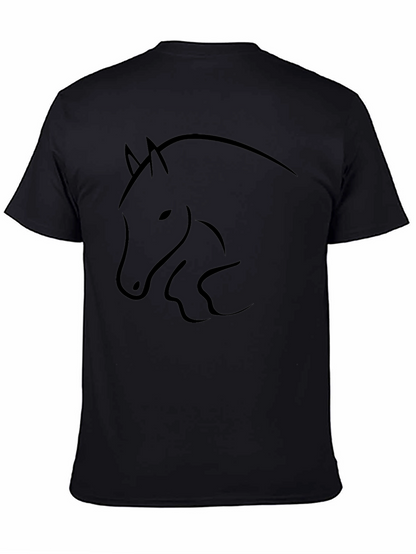 Minimalist Horse Graphic Black T-Shirt