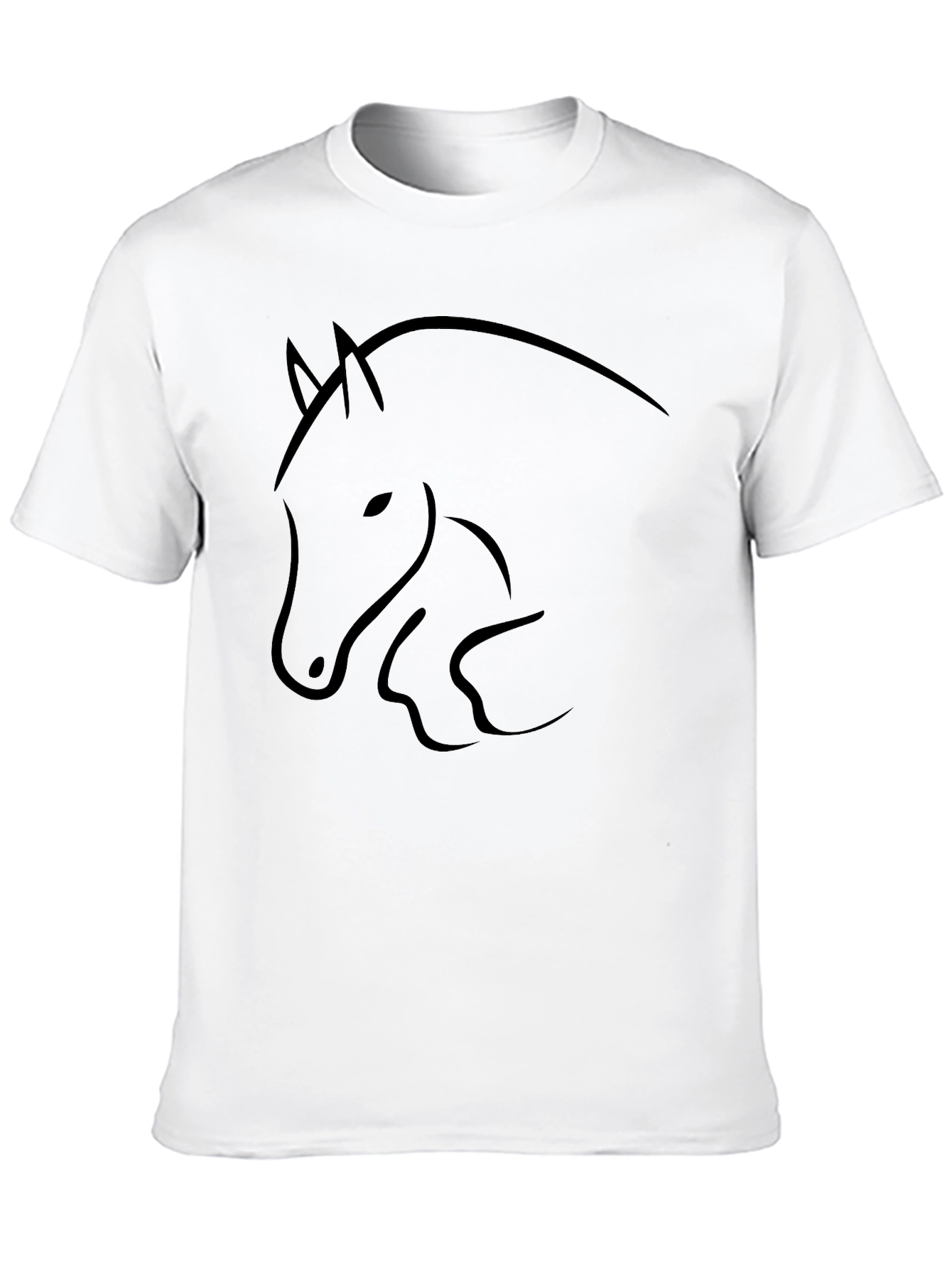 Minimalist Horse Graphic Black T-Shirt