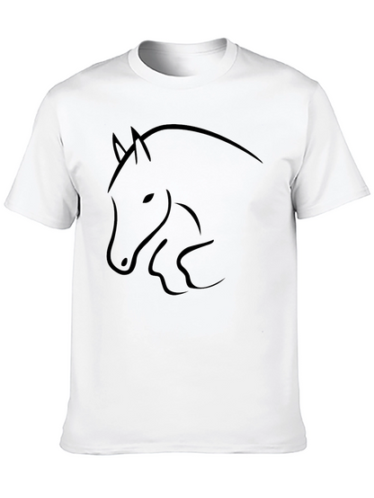 Minimalist Horse Graphic Black T-Shirt
