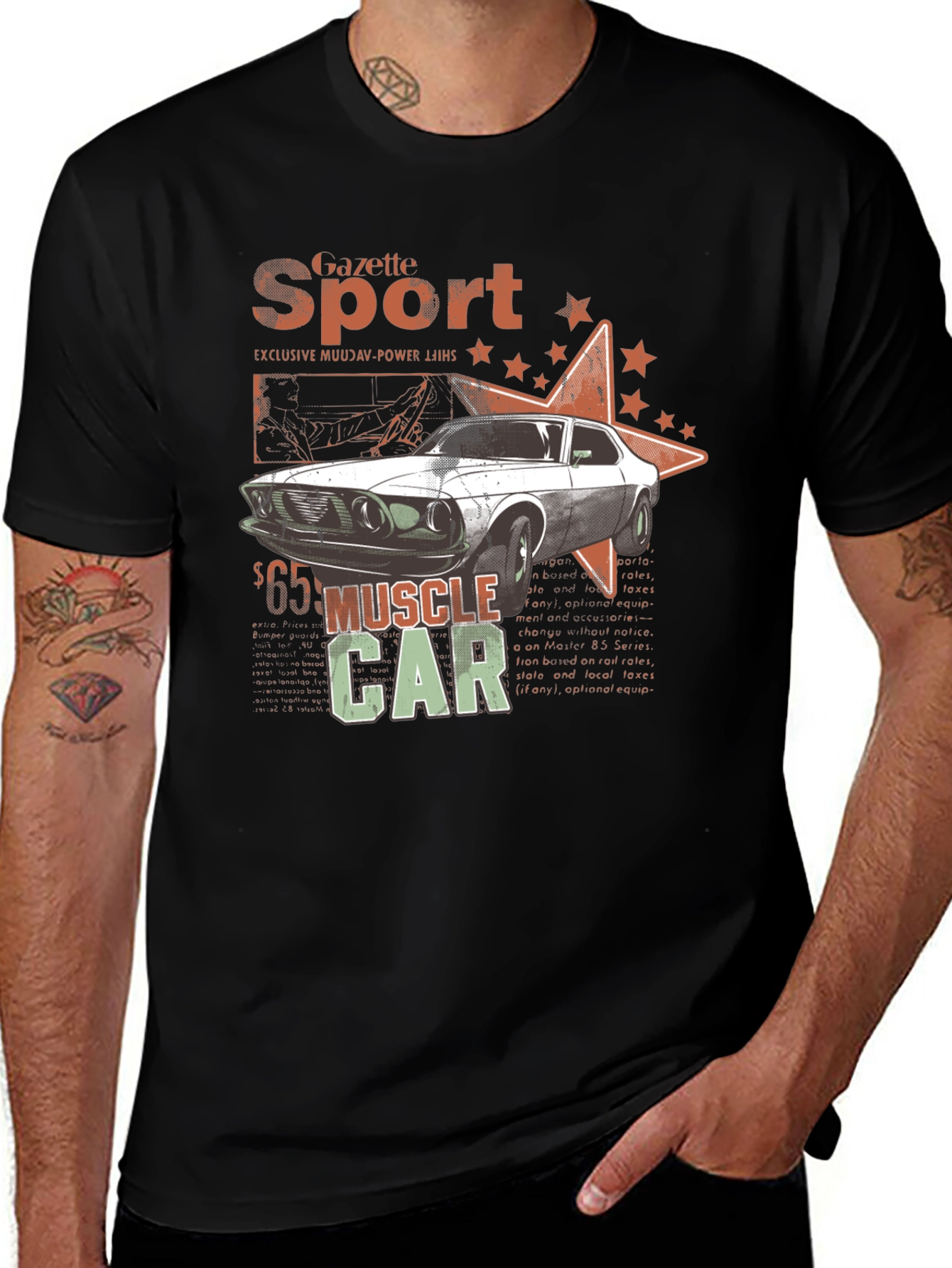 Muscle Car Gazette Sport Black T-Shirt