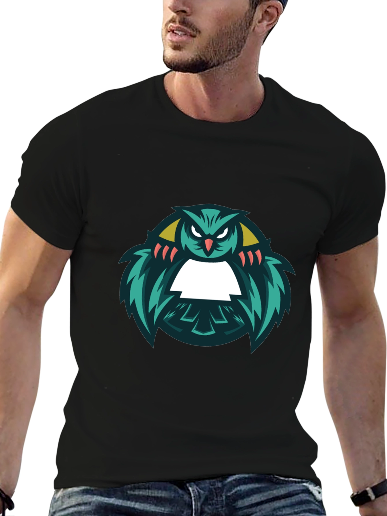 Cool Owl Graphic Black T-Shirt
