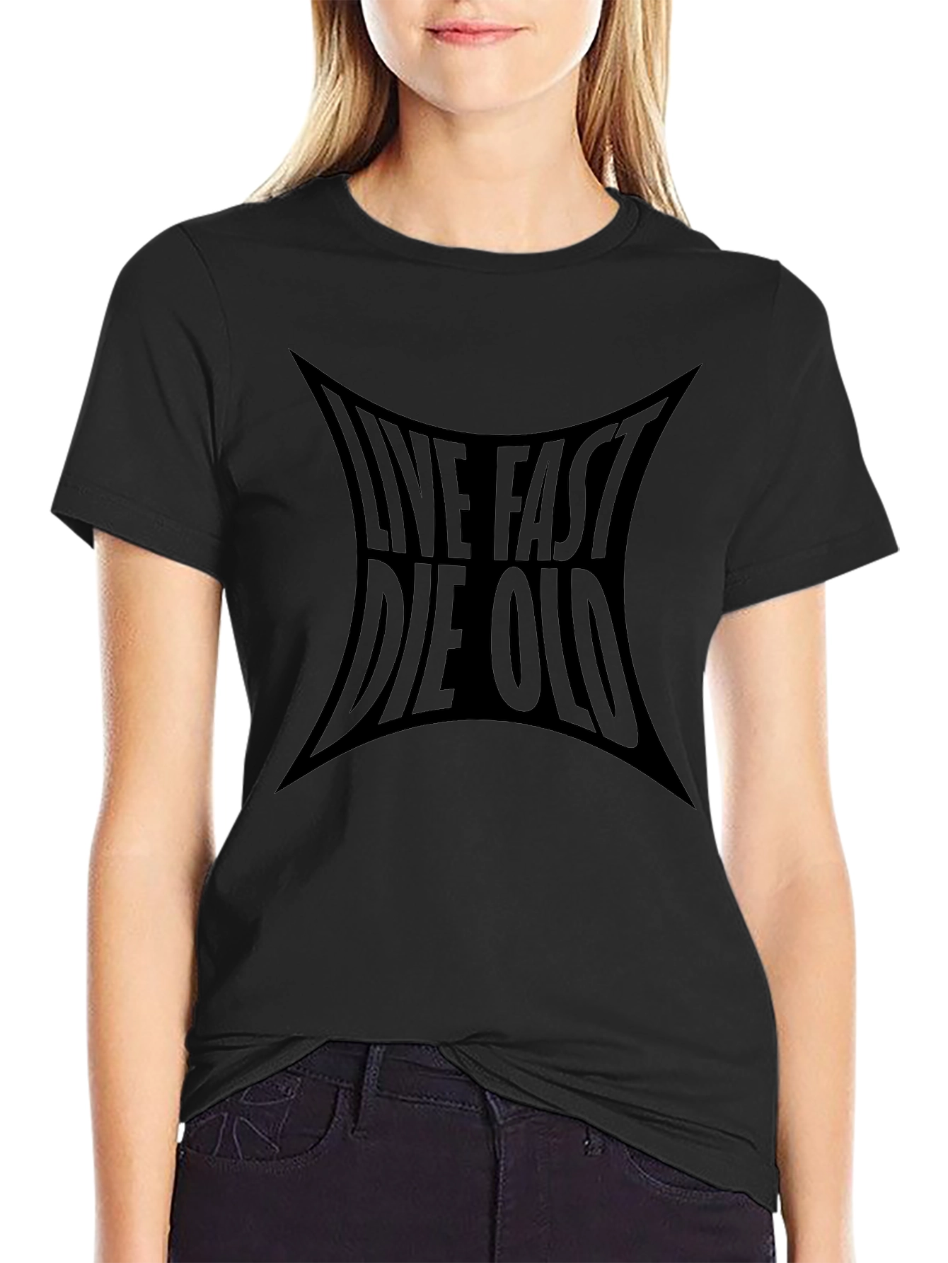 Live Fast Die Old Graphic T-Shirt - Black