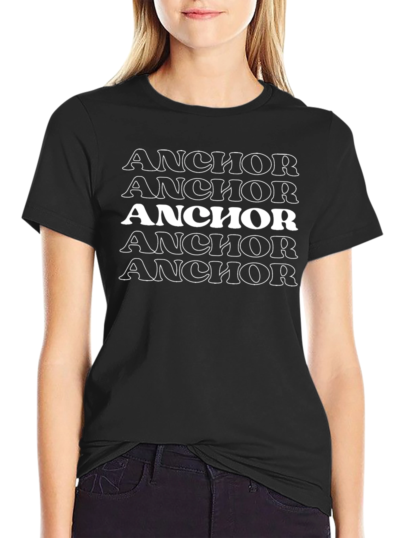 Anchor Graphic Tee - Stylish Black T-Shirt