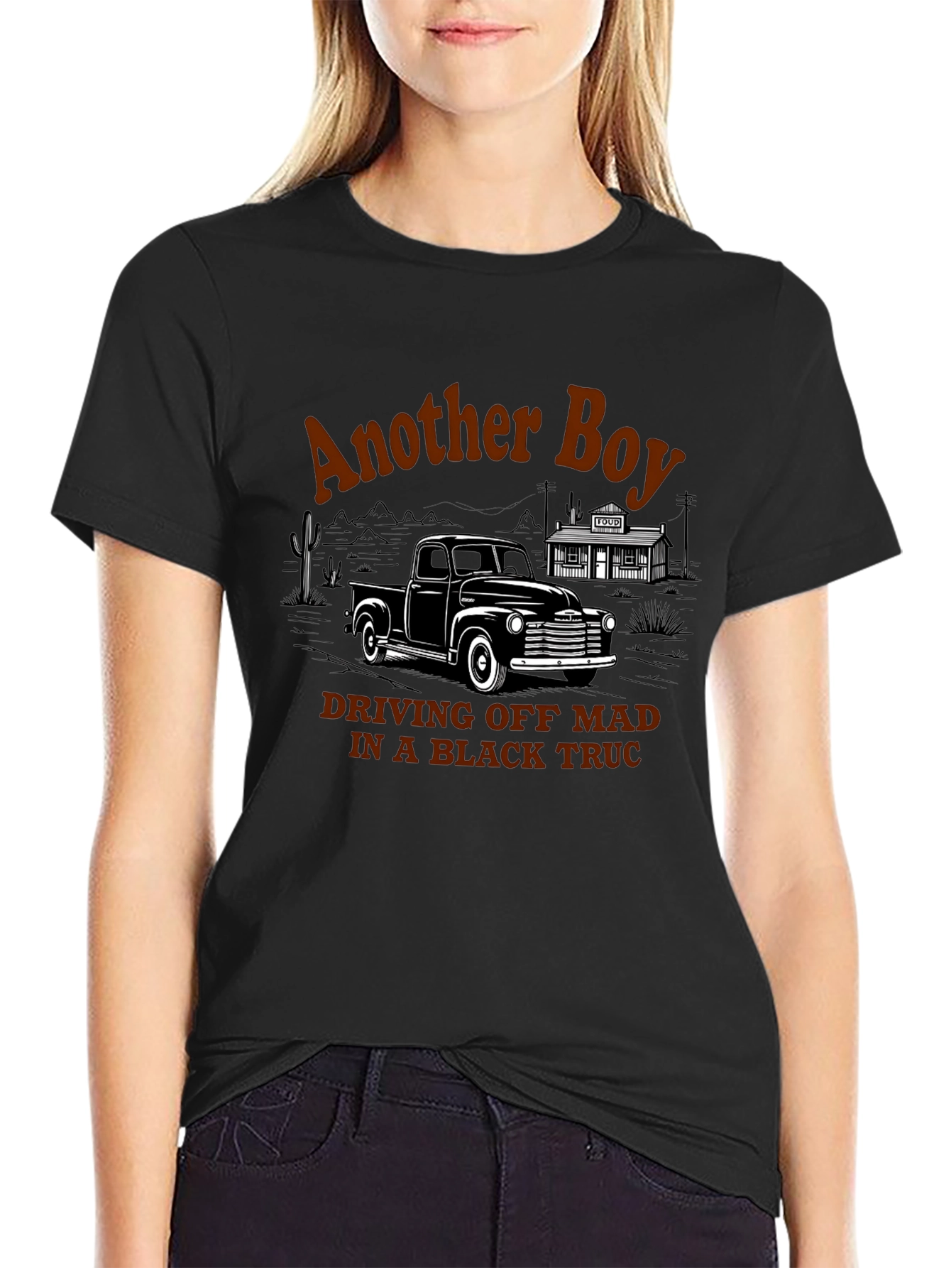 Another Boy Black Truck Graphic Tee