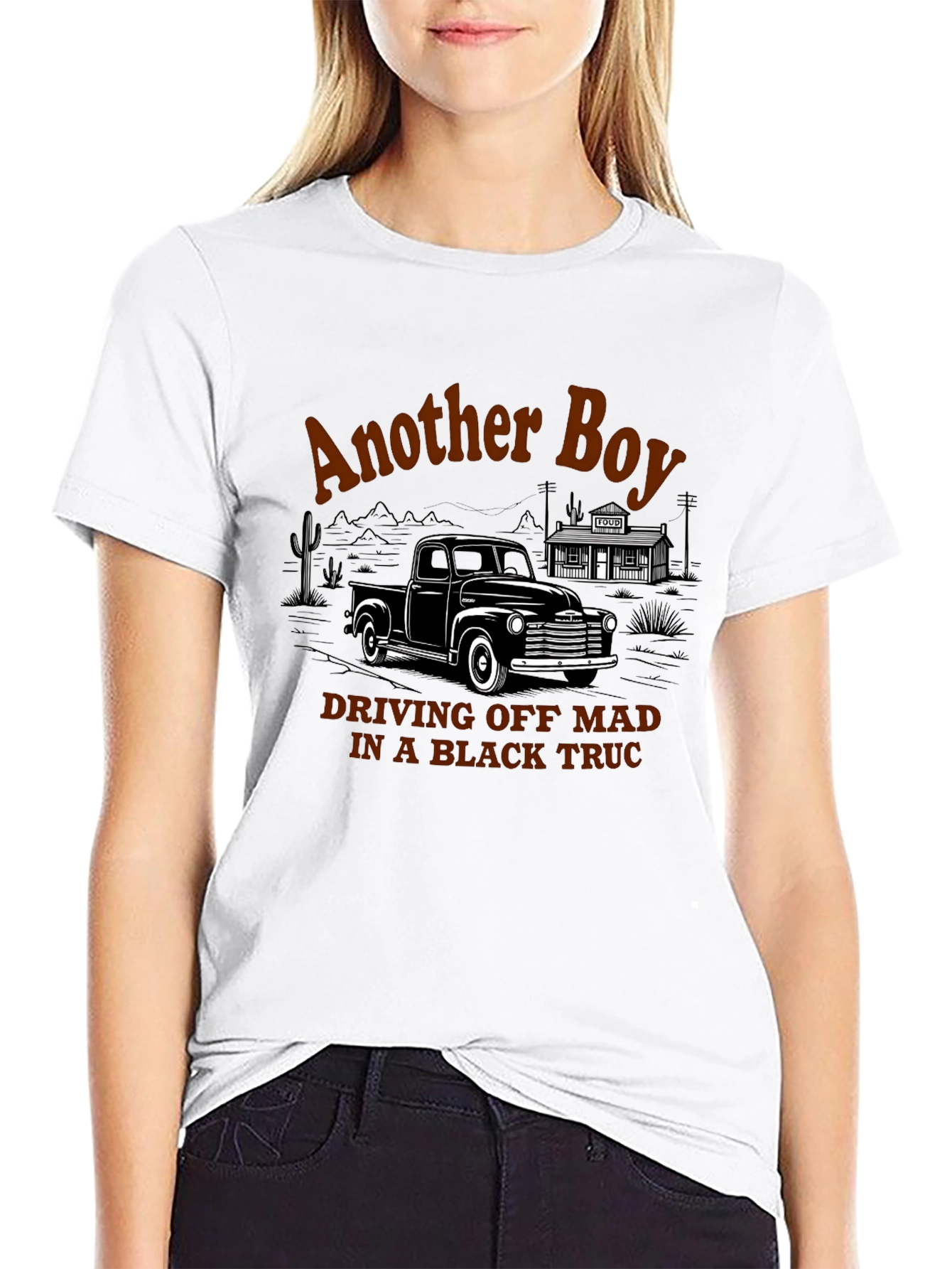 Another Boy Black Truck Graphic Tee