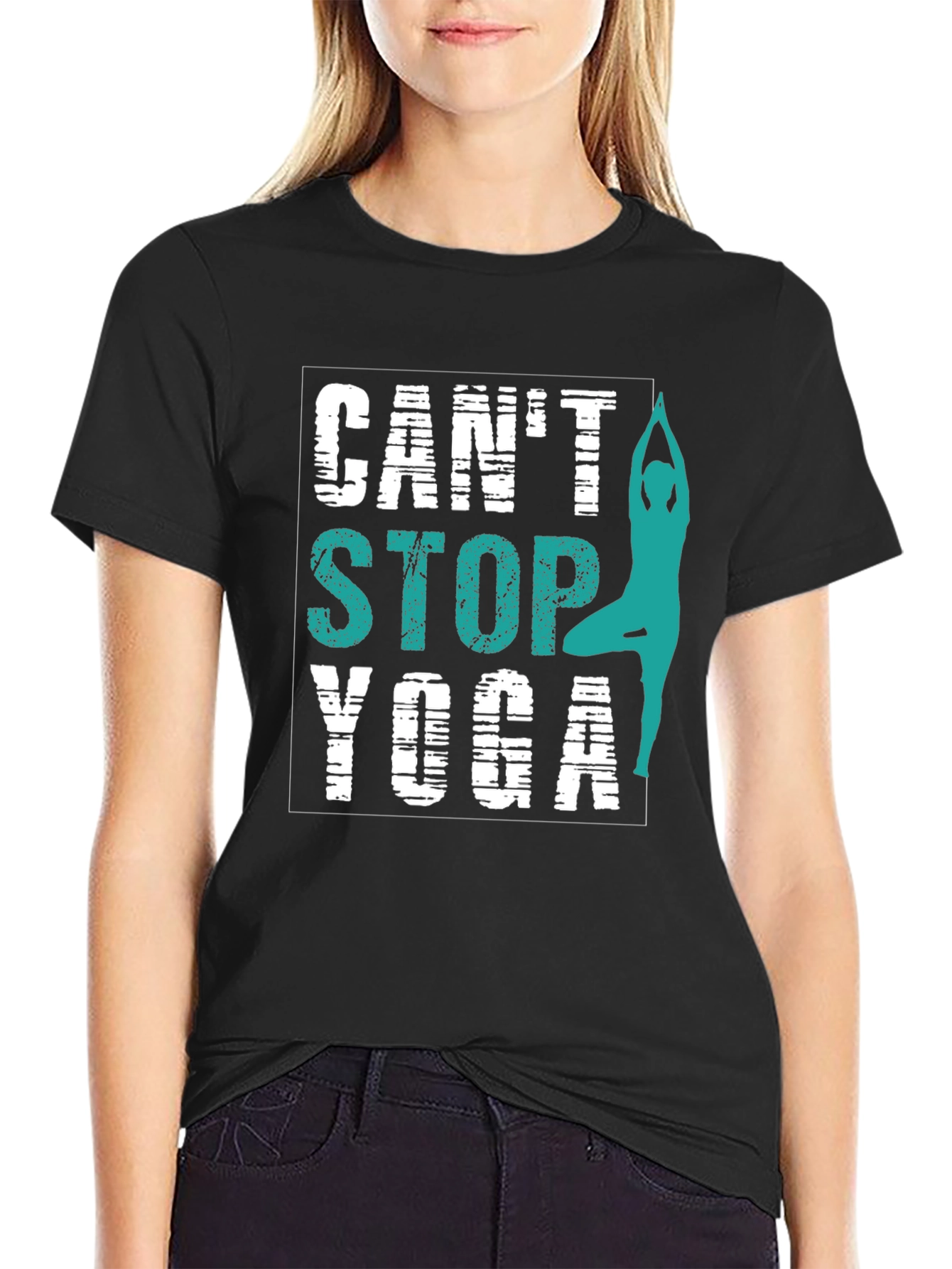 Cant Stop Yoga T-Shirt - Mens Black Graphic Tee