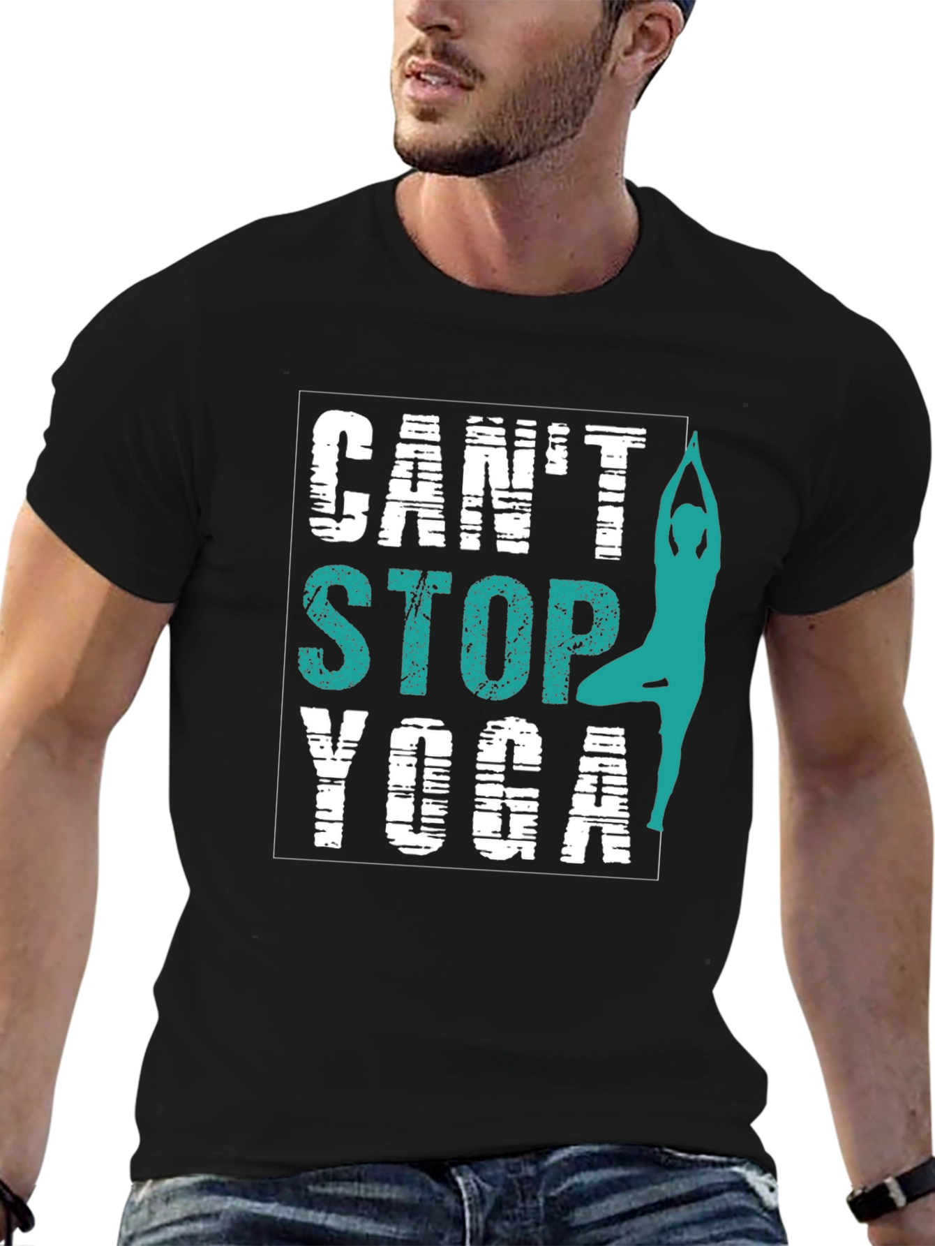 Cant Stop Yoga T-Shirt - Mens Black Graphic Tee