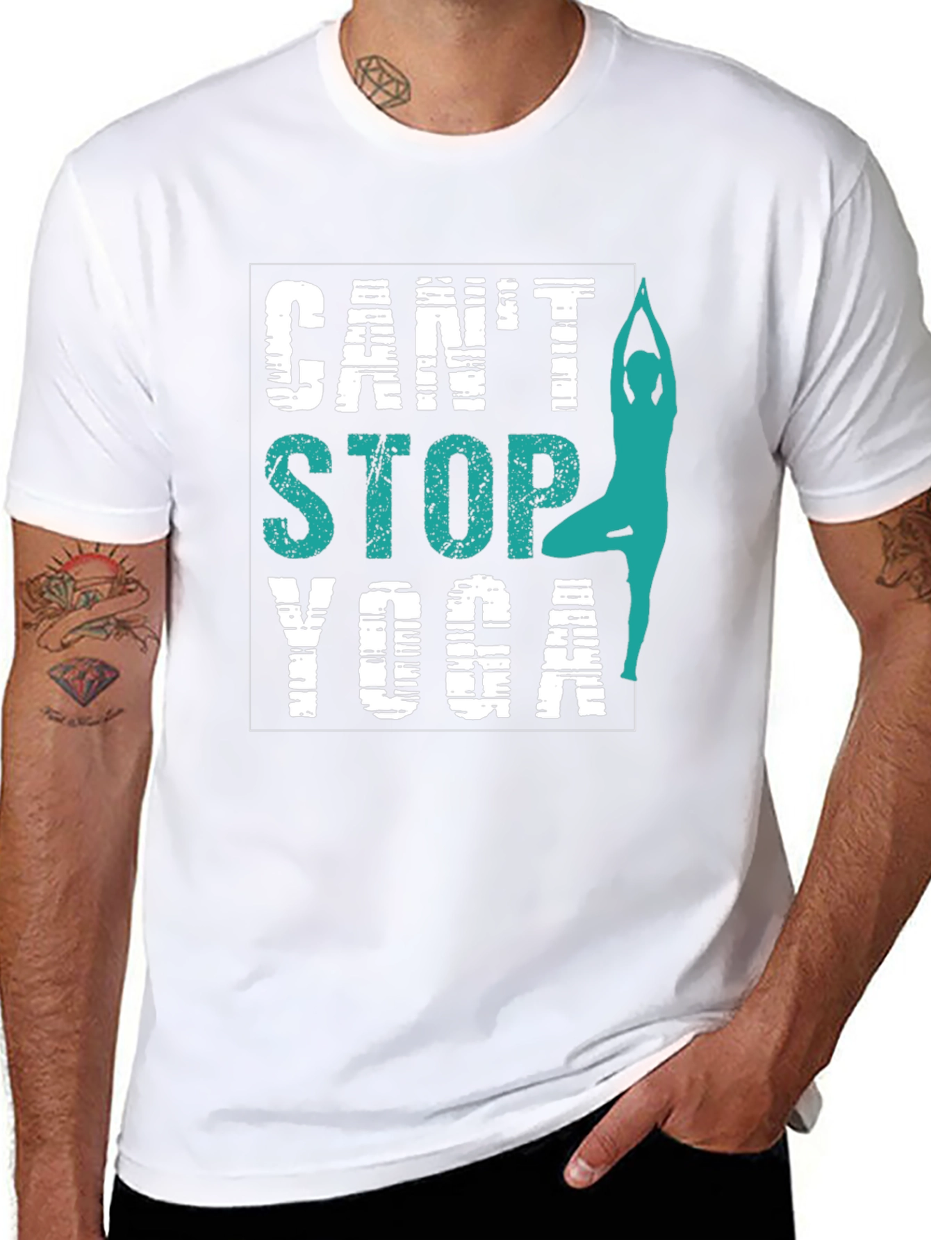 Cant Stop Yoga T-Shirt - Mens Black Graphic Tee