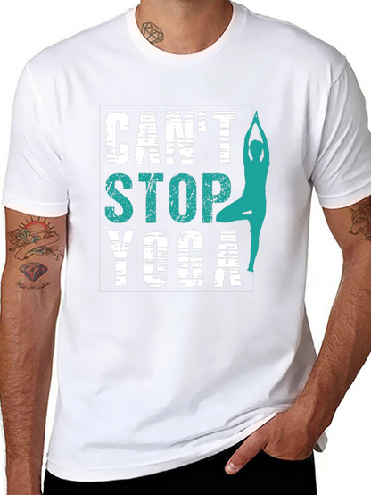 Cant Stop Yoga T-Shirt - Mens Black Graphic Tee