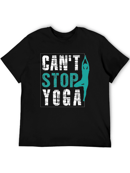 Cant Stop Yoga T-Shirt - Mens Black Graphic Tee