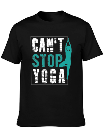 Cant Stop Yoga T-Shirt - Mens Black Graphic Tee
