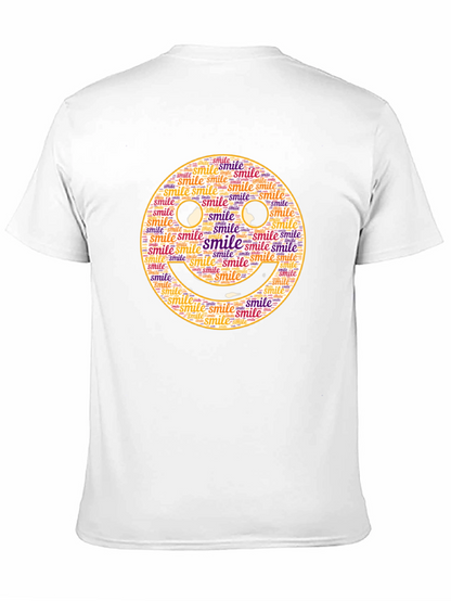 Smiley Face Word Art Black T-Shirt