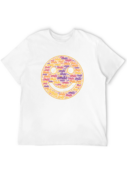 Smiley Face Word Art Black T-Shirt