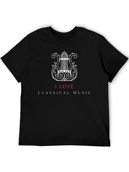Classical Music Lover T-Shirt - Stylish Lyre Design