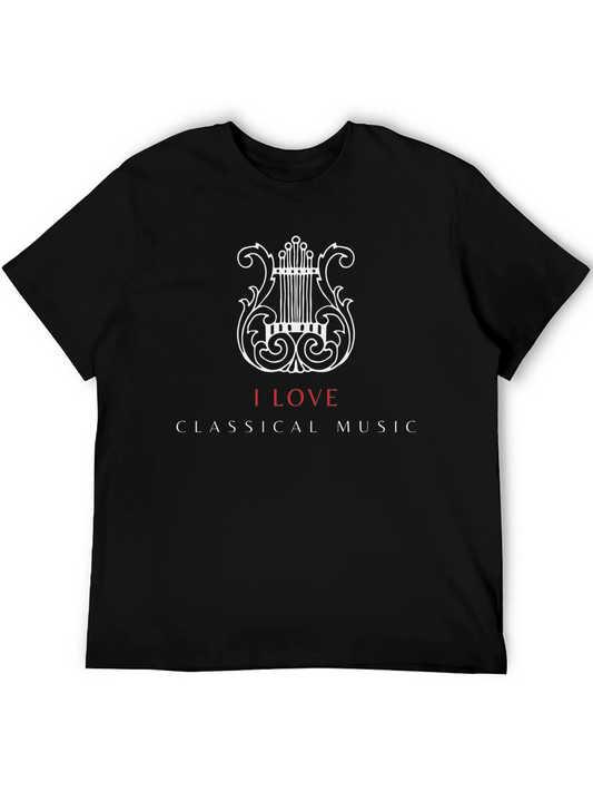 Classical Music Lover T-Shirt - Stylish Lyre Design