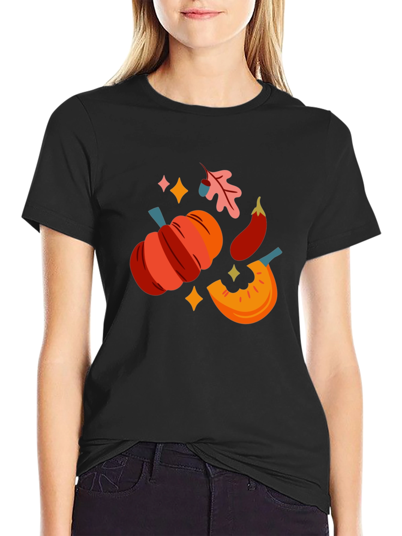 Fall Harvest Graphic Tee - Black T-Shirt