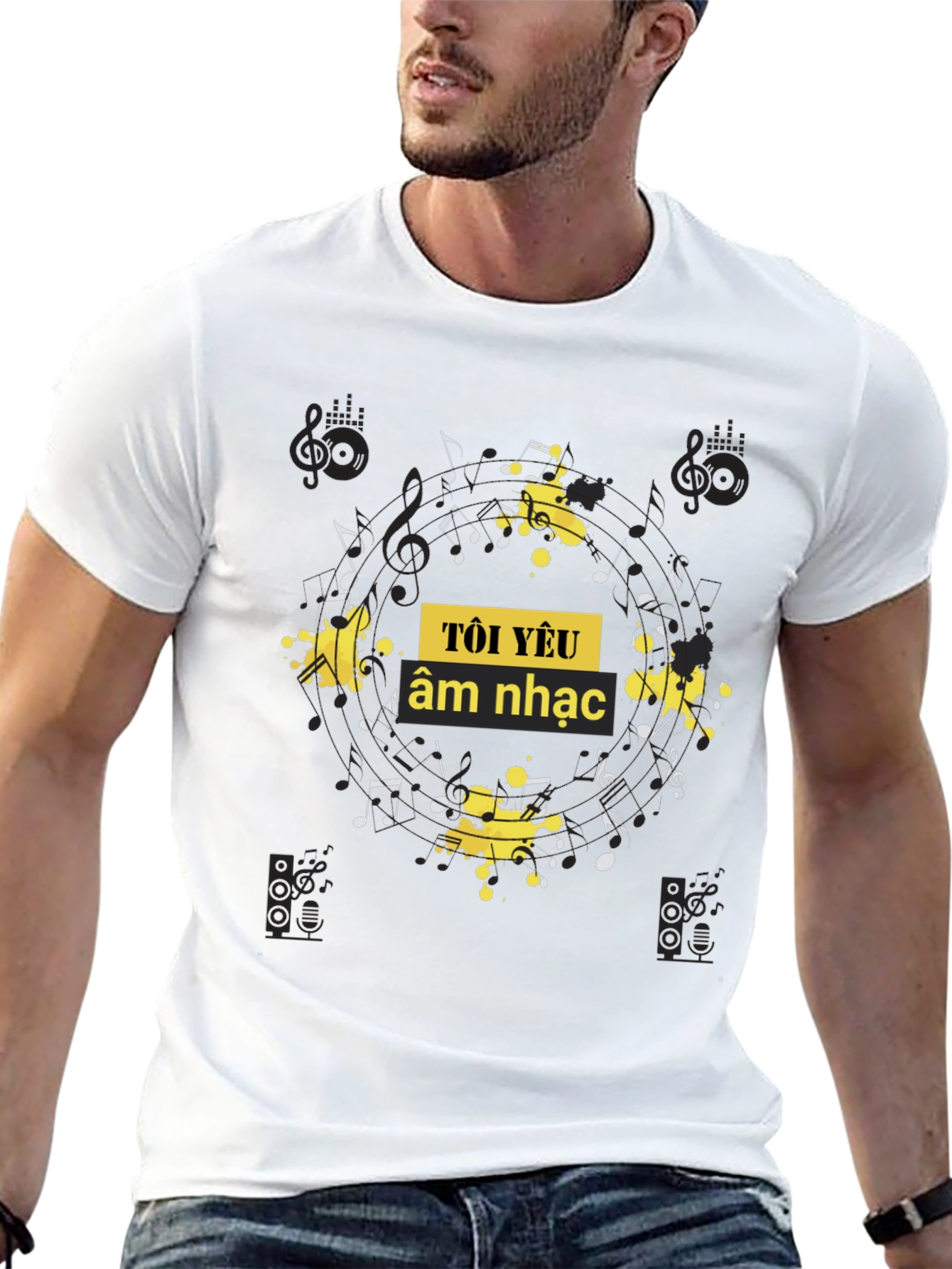Music Lover Black Graphic Tee