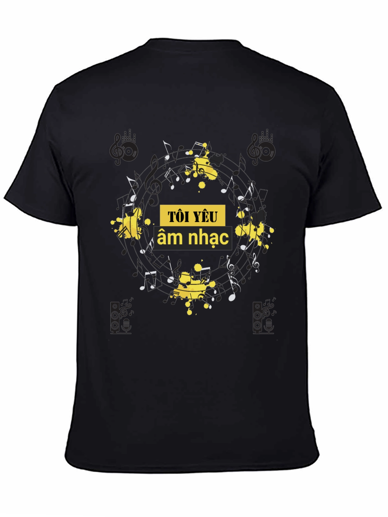 Music Lover Black Graphic Tee