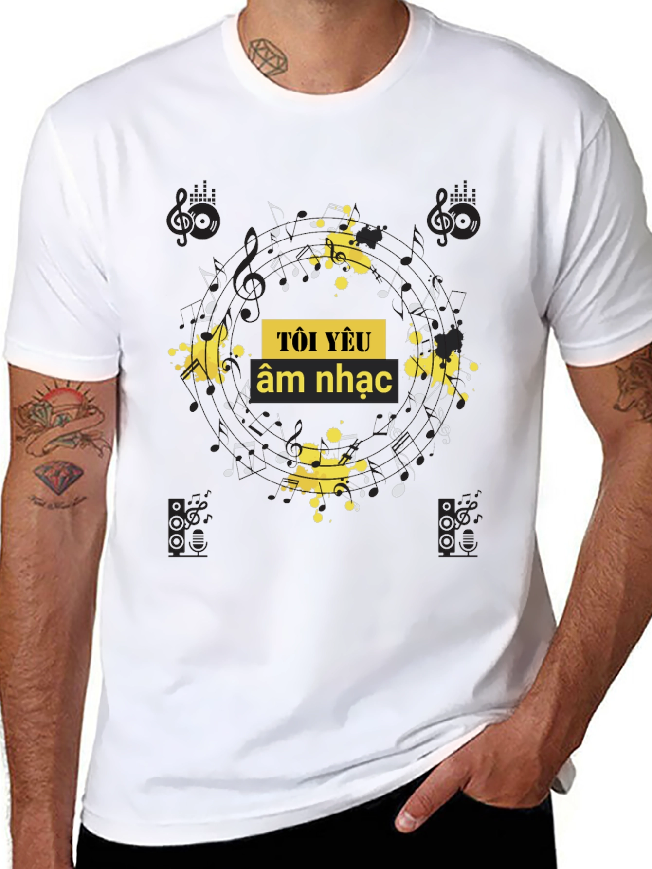 Music Lover Black Graphic Tee
