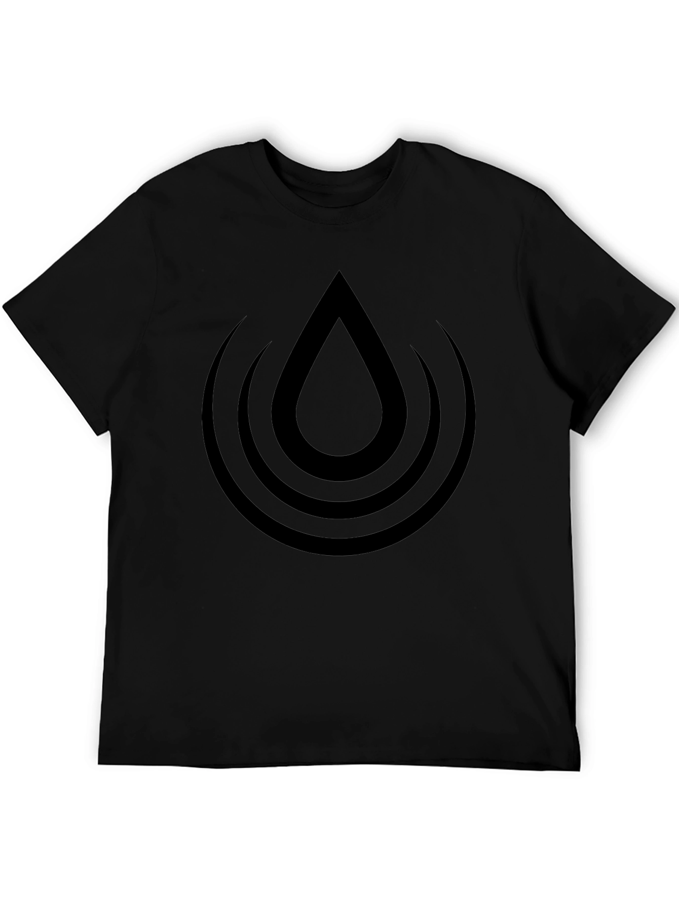 Black T-Shirt with Water Drop Design