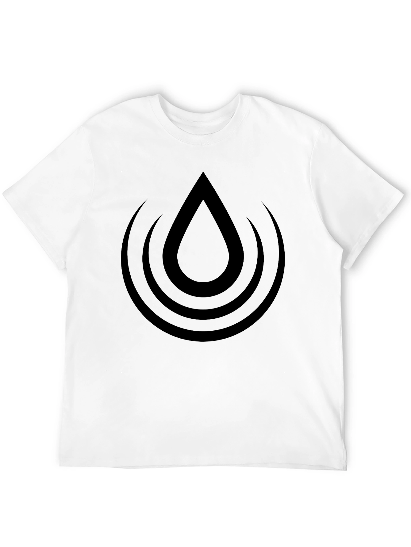 Black T-Shirt with Water Drop Design