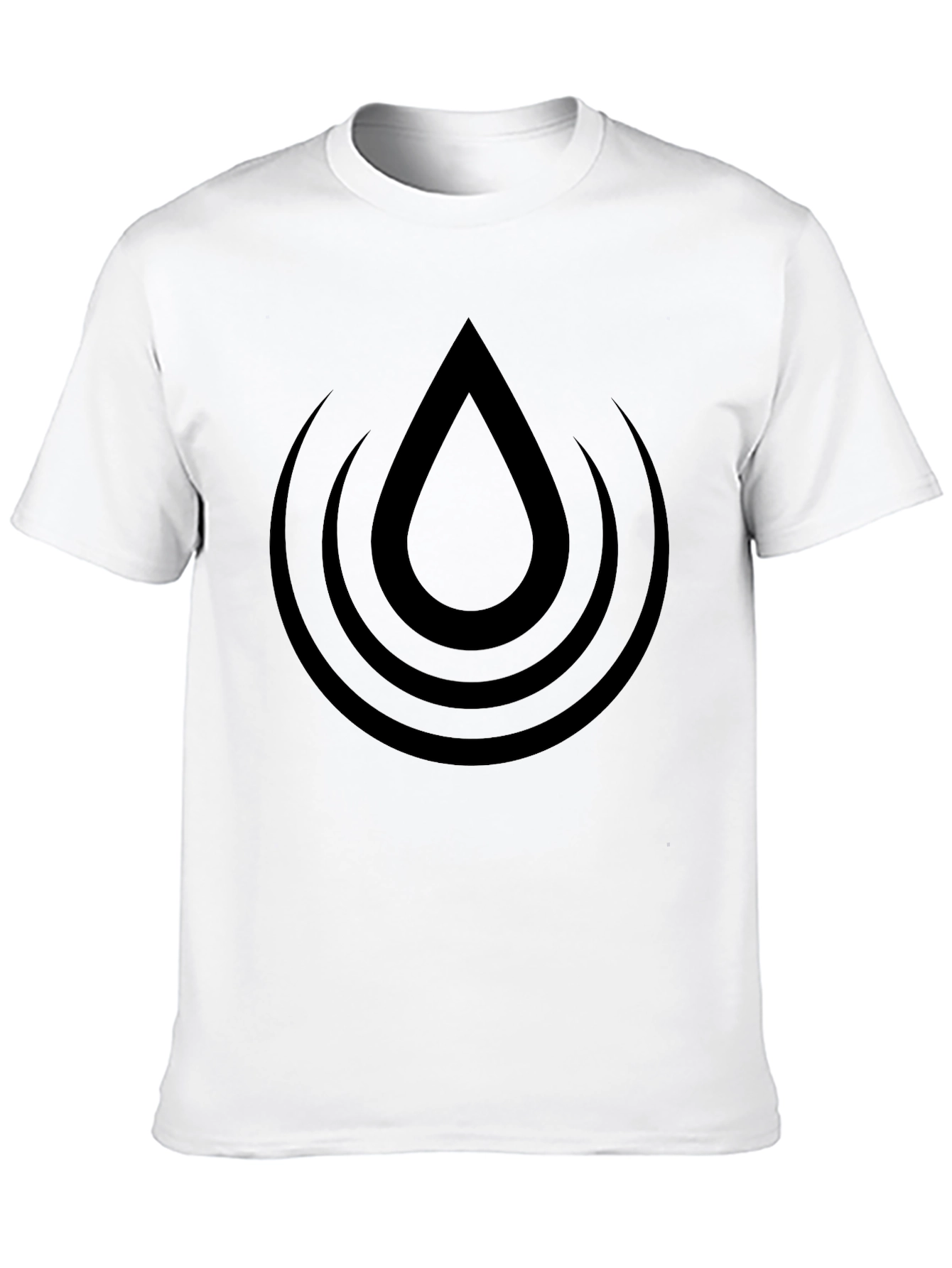 Black T-Shirt with Water Drop Design