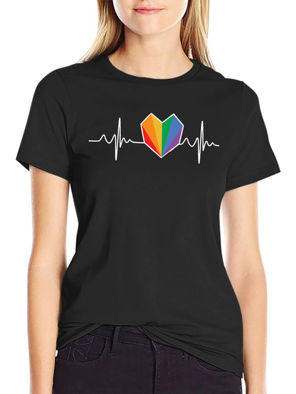 Rainbow Heartbeat T-Shirt - Pride Love Tee