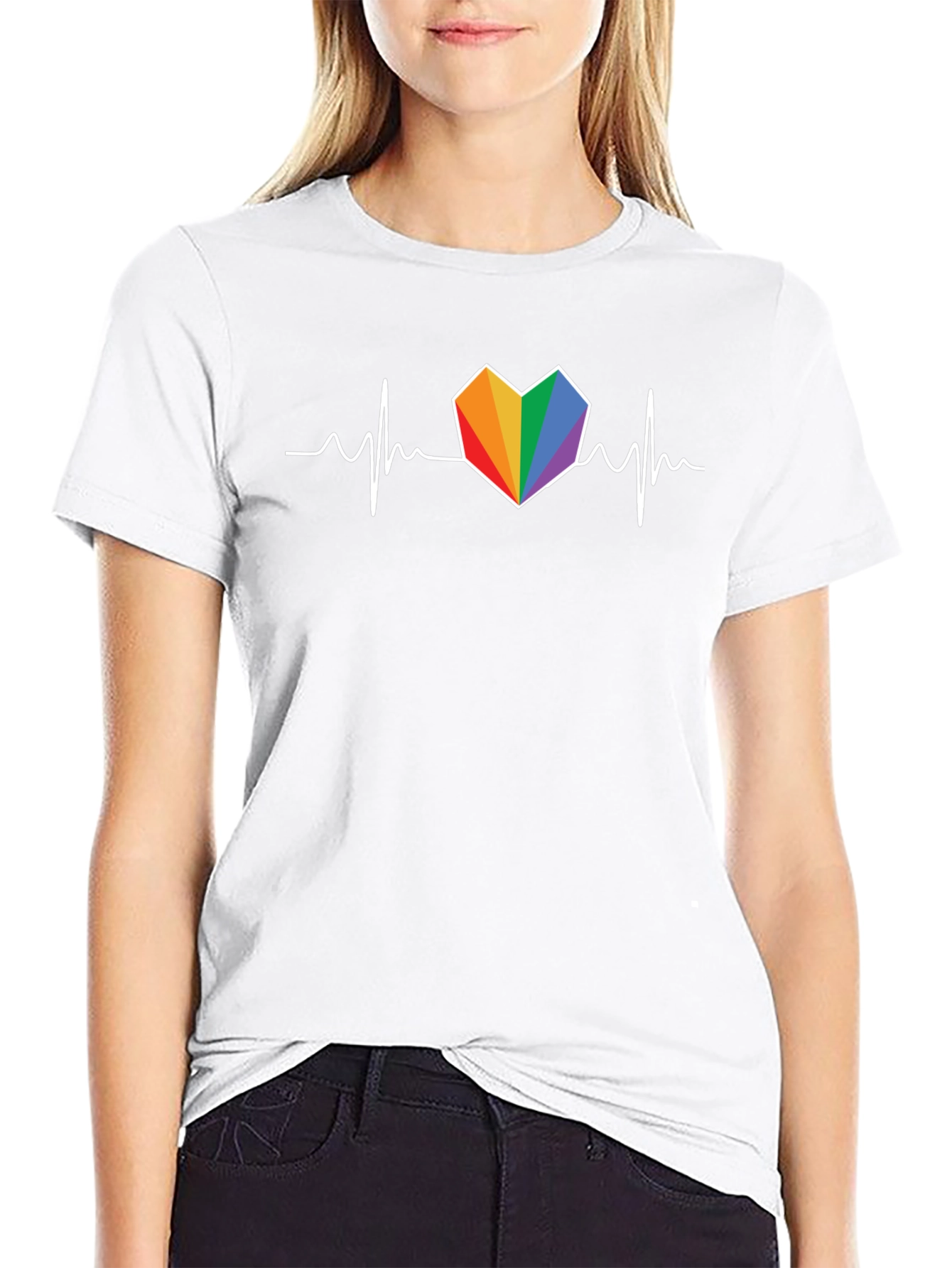 Rainbow Heartbeat T-Shirt - Pride Love Tee
