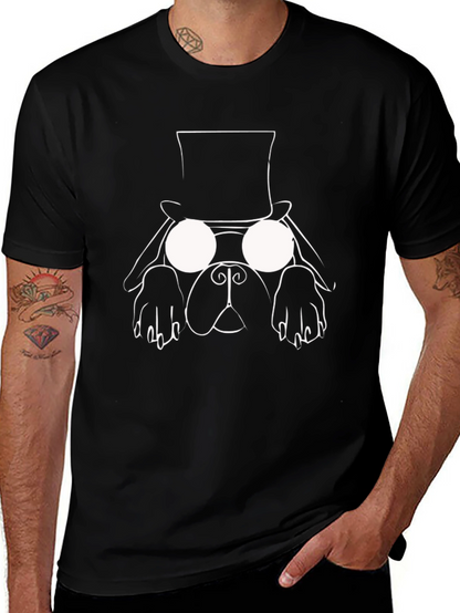 Dog with Hat Graphic Tee - Black T-Shirt