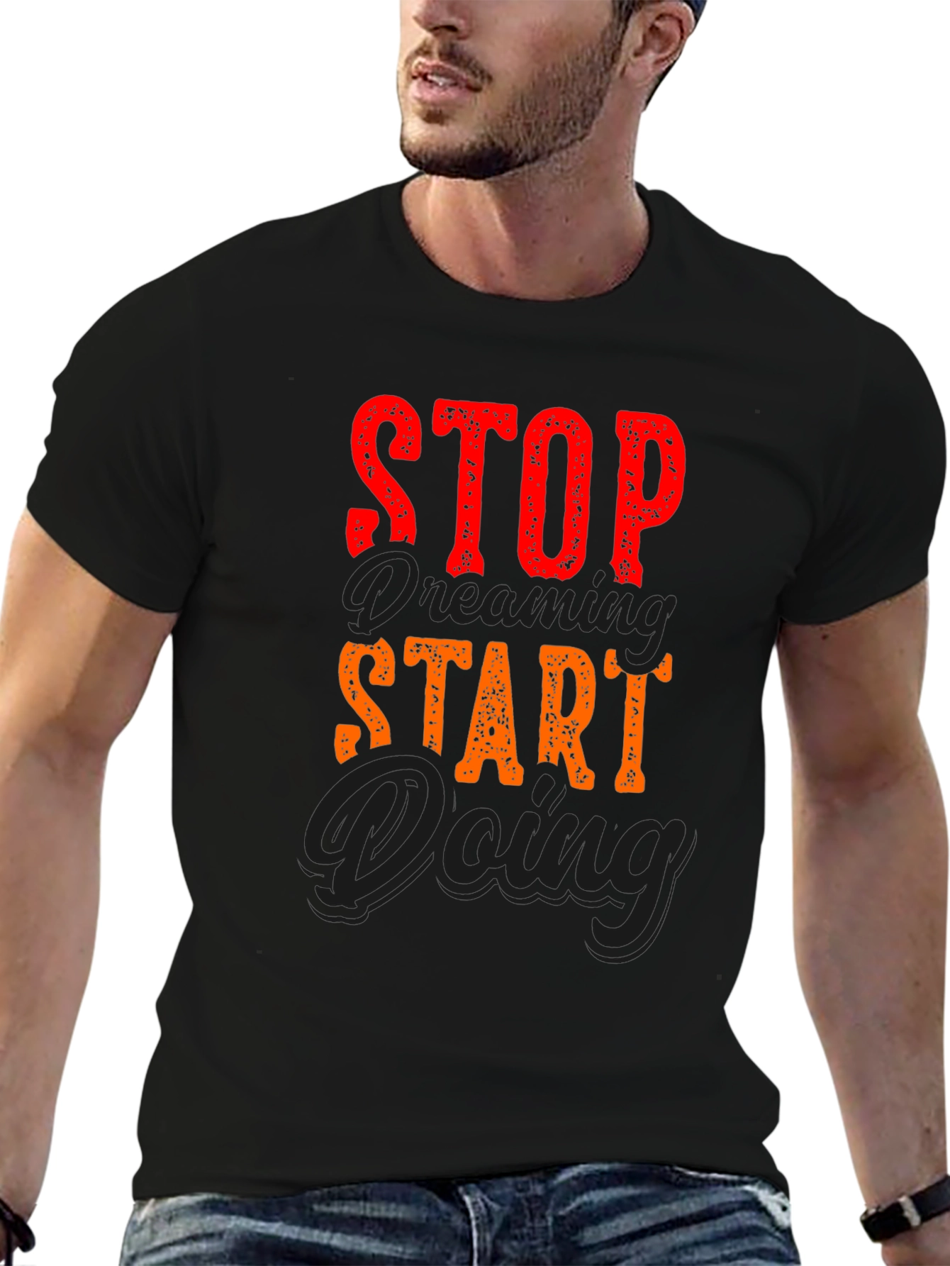 Stop Dreaming Start Doing Graphic Tee - Black
