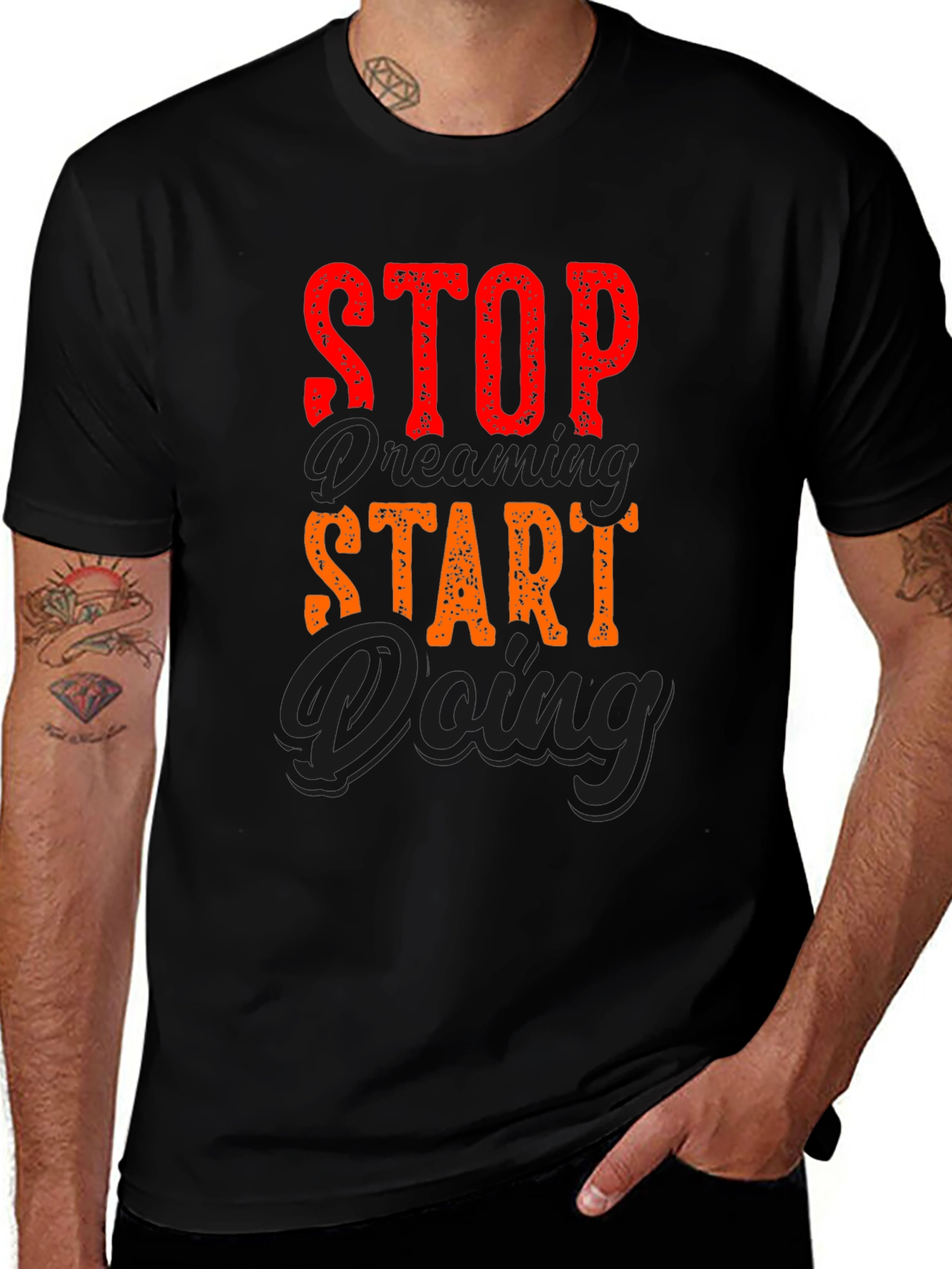 Stop Dreaming Start Doing Graphic Tee - Black