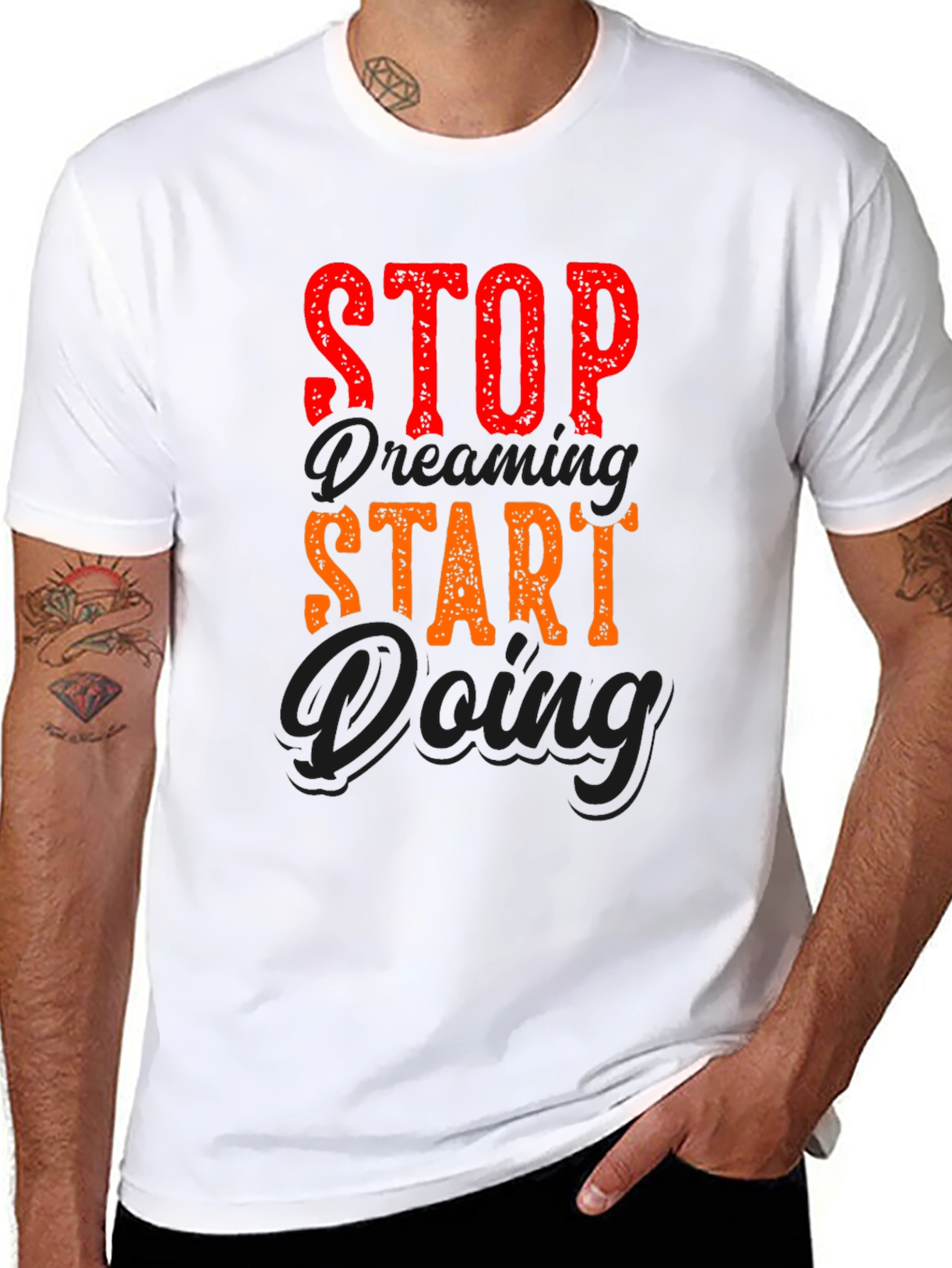 Stop Dreaming Start Doing Graphic Tee - Black