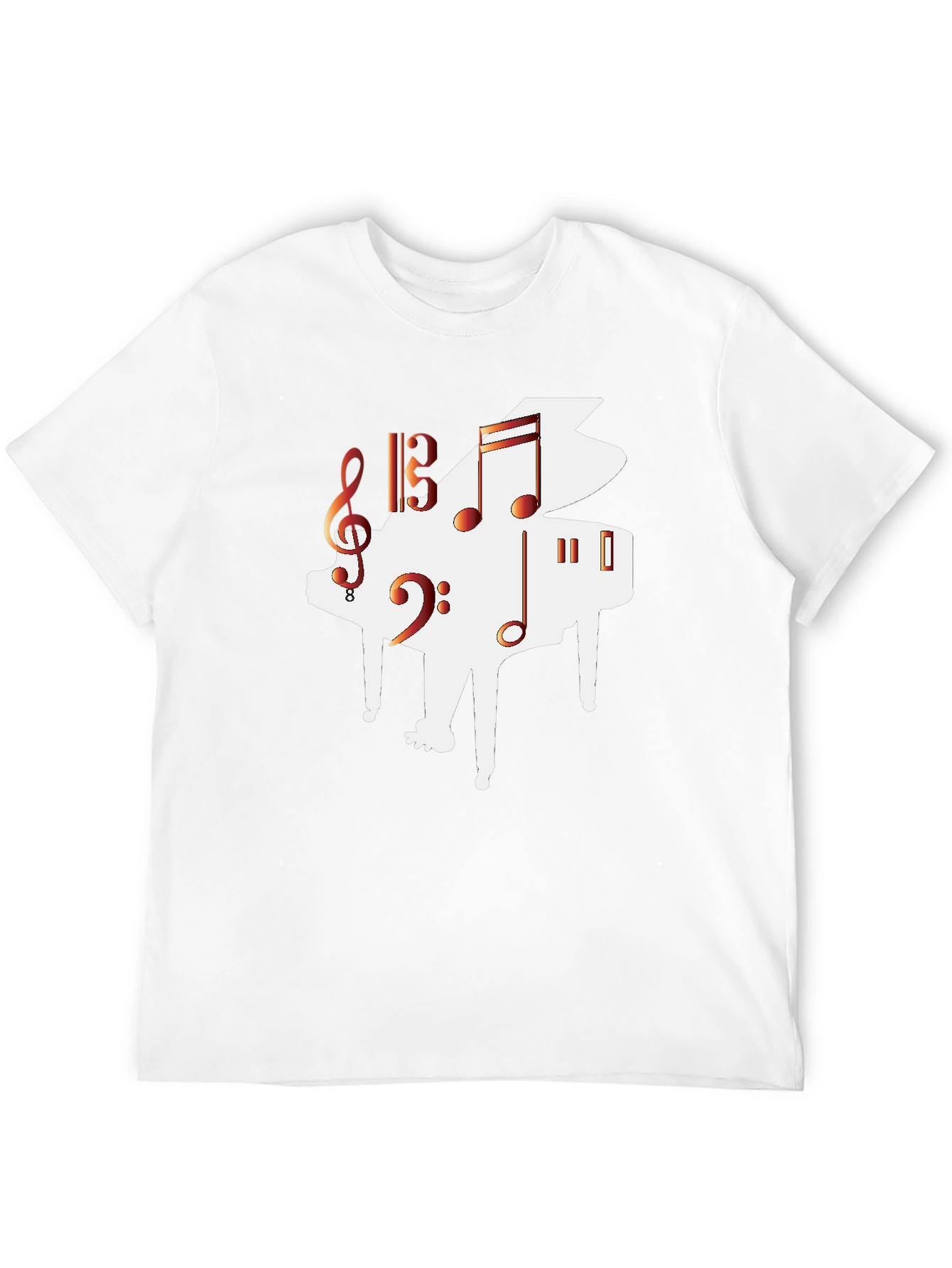 Piano Music Graphic Tee - Black Casual T-Shirt