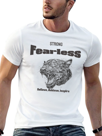 Strong Fearless Graphic T-Shirt - Believe Achieve Inspire