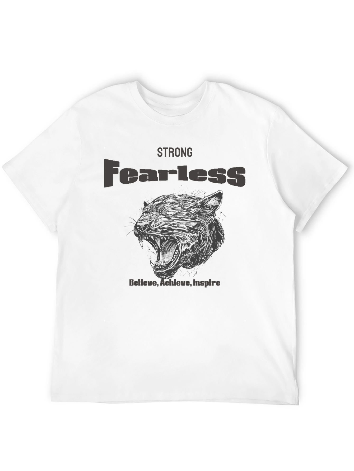 Strong Fearless Graphic T-Shirt - Believe Achieve Inspire