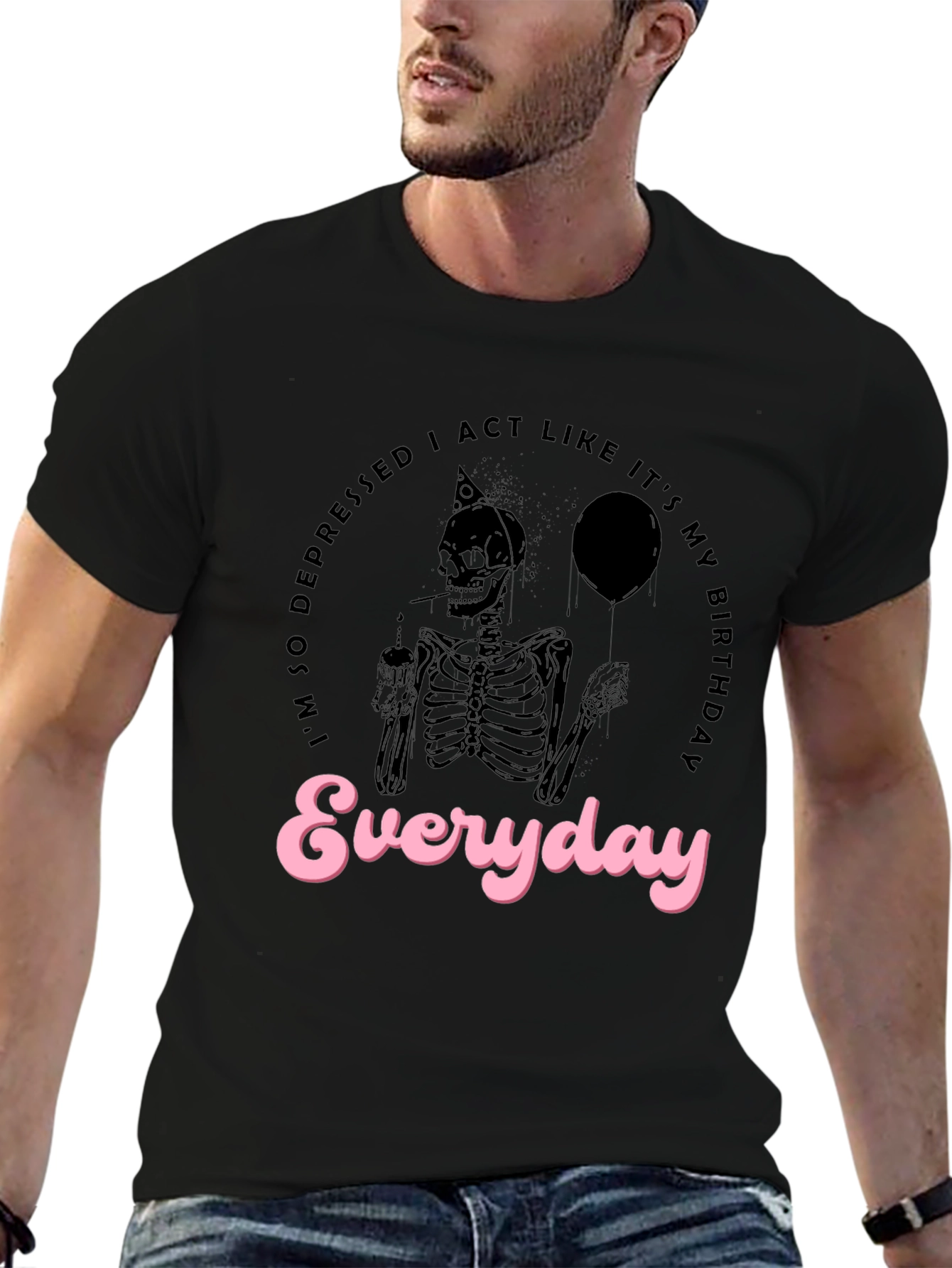 Depressed Skeleton Everyday T-Shirt