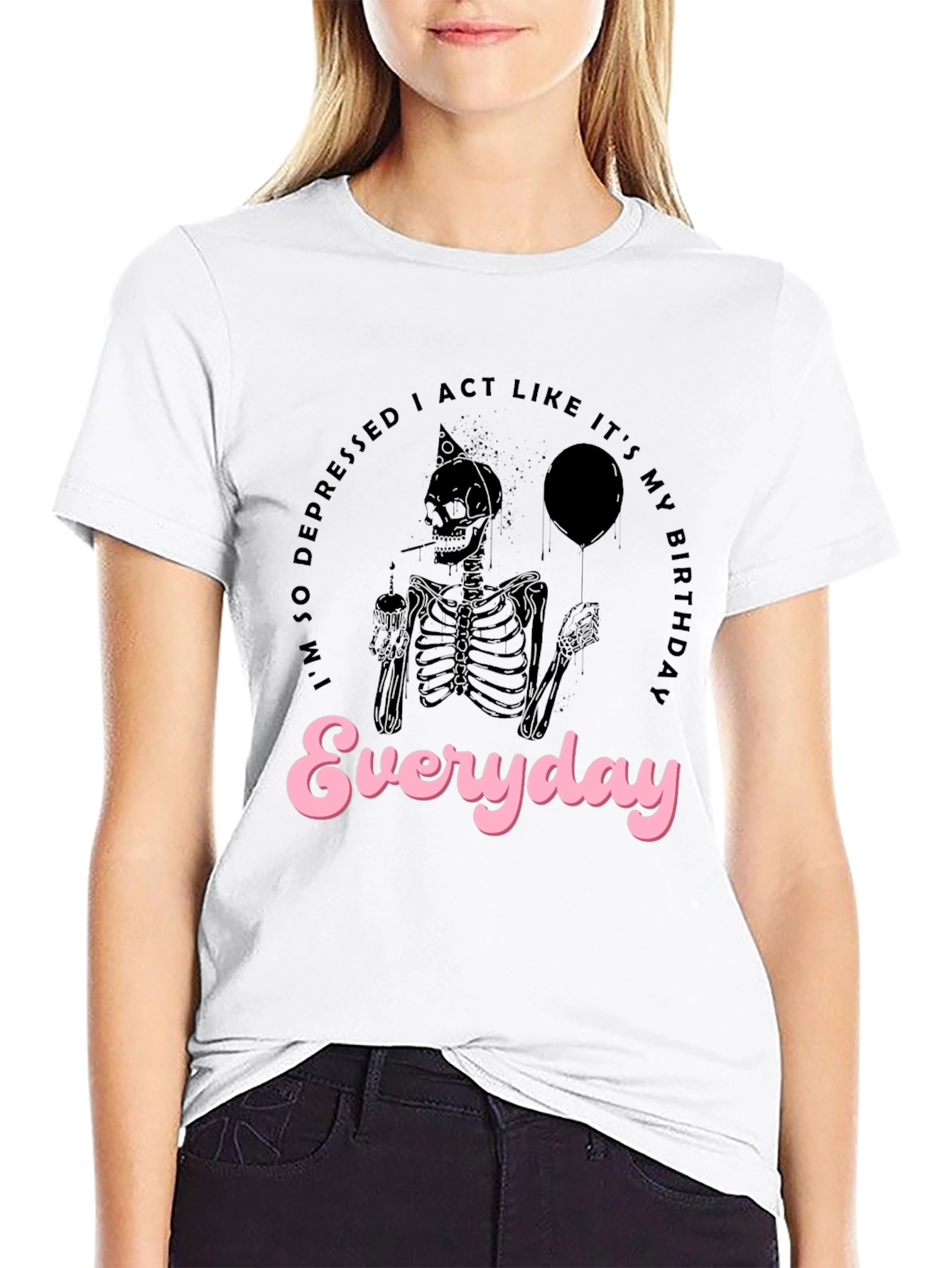Depressed Skeleton Everyday T-Shirt