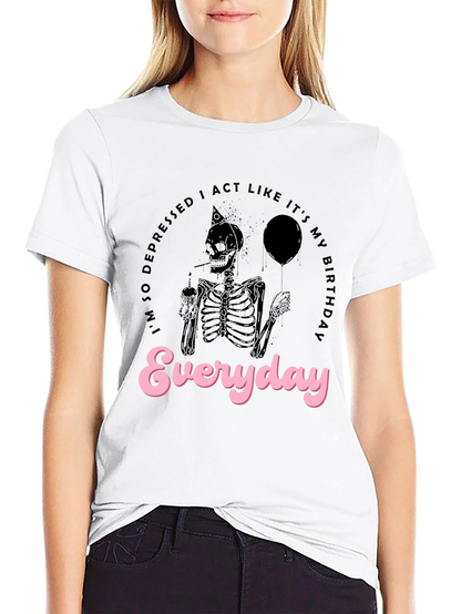 Depressed Skeleton Everyday T-Shirt