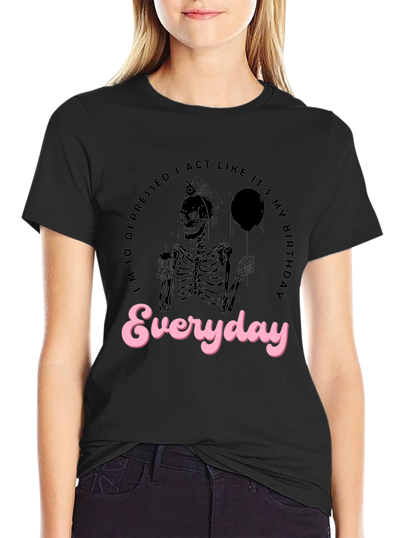 Depressed Skeleton Everyday T-Shirt
