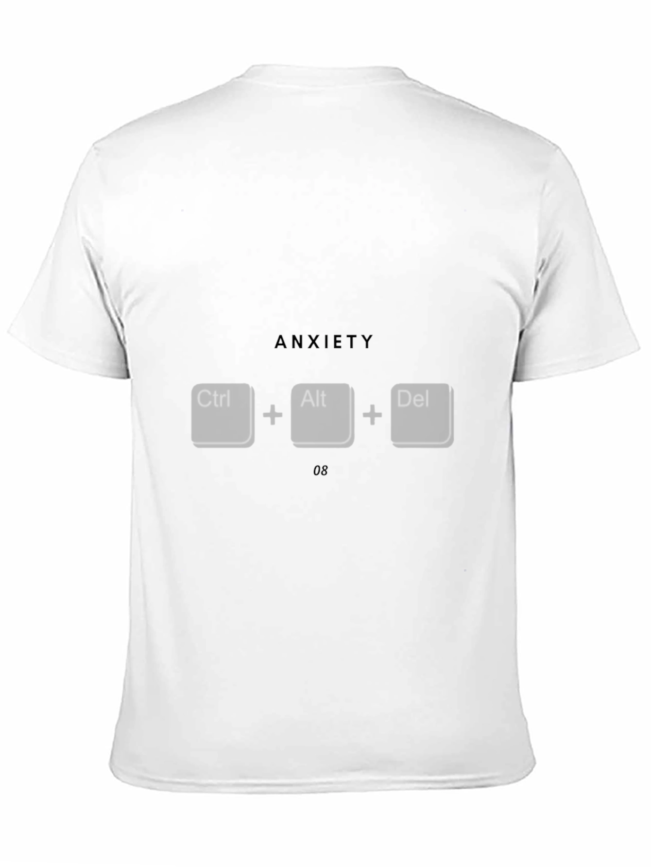 Anxiety Ctrl+Alt+Del Black T-Shirt