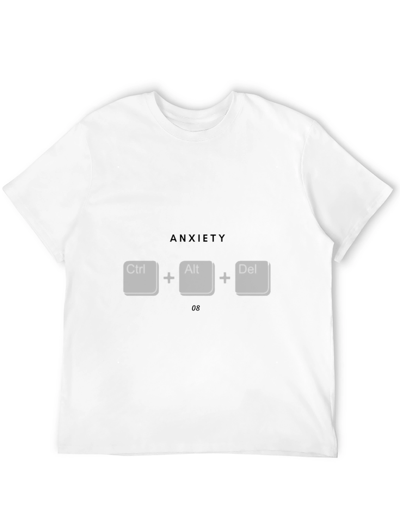 Anxiety Ctrl+Alt+Del Black T-Shirt