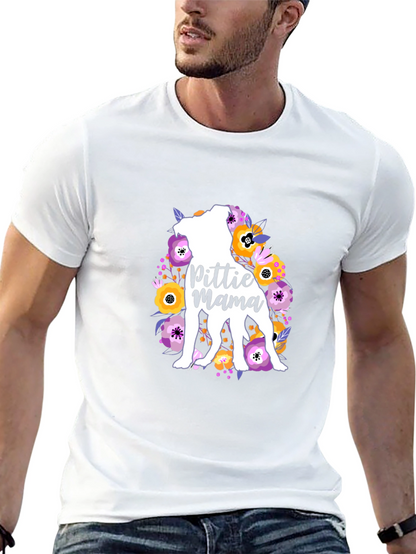 Pittie Mama Floral Dog T-Shirt