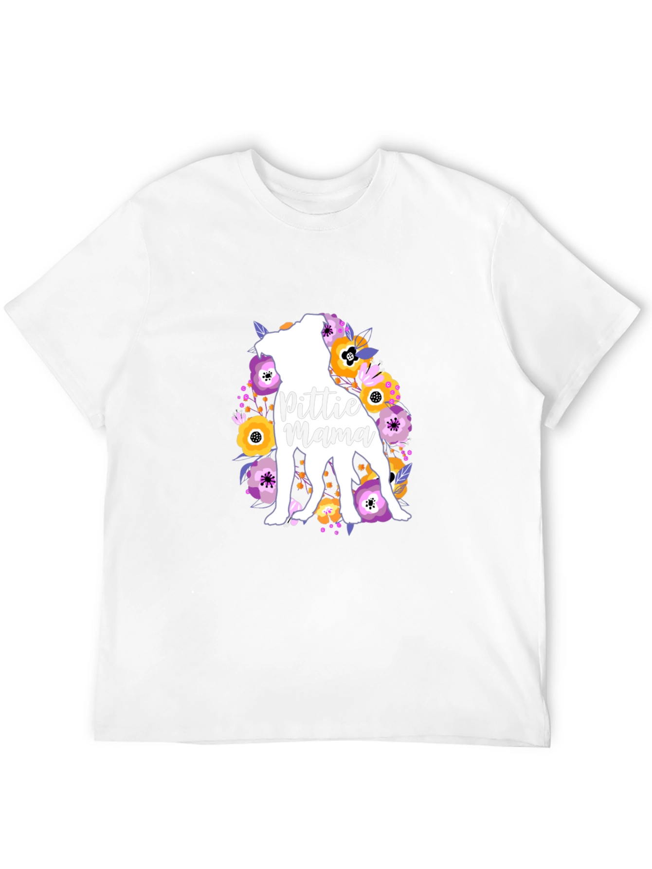 Pittie Mama Floral Dog T-Shirt