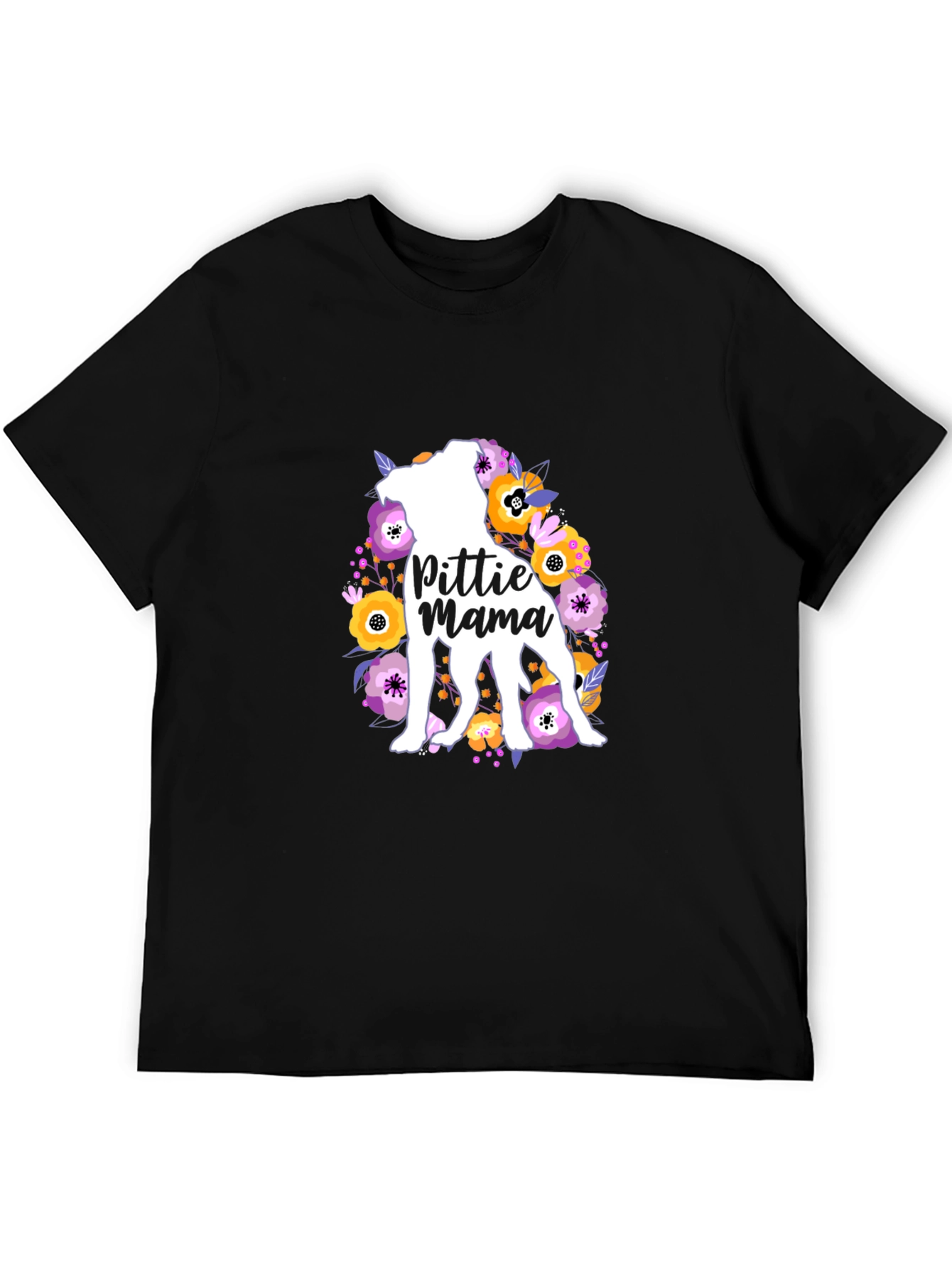 Pittie Mama Floral Dog T-Shirt