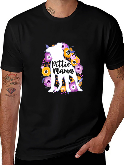 Pittie Mama Floral Dog T-Shirt
